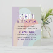 Boho Pastel Rainbow Afstuderen Kaart (Staand voorkant)