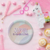 Boho Pastel Rainbow Afstuderen Papieren Bordje (Feest)