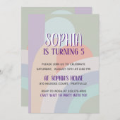 Boho Pastel Rainbow Birthday Kaart (Voorkant / Achterkant)