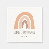 Boho Pastel Rainbow First Birthday Napkins Servet (Voorkant)
