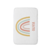 Boho Pastel Rainbow gepersonaliseerd Badmat (Voorkant Verticaal)