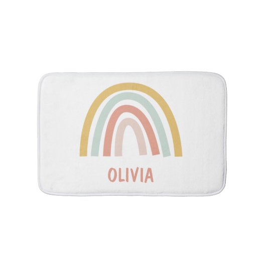 Boho Pastel Rainbow gepersonaliseerd Badmat (Voorkant)