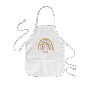 Boho Pastel Rainbow gepersonaliseerd Kinder Schort