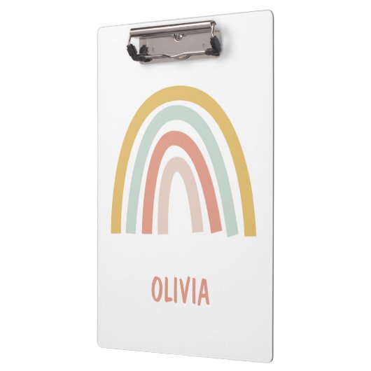 Boho Pastel Rainbow gepersonaliseerd Klembord (Links)