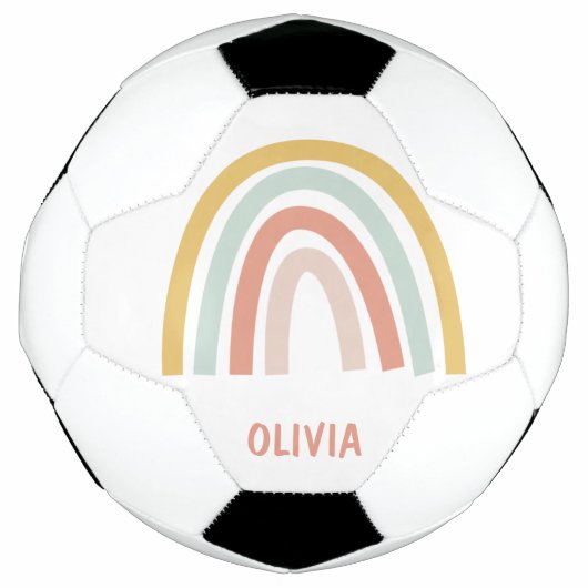 Boho Pastel Rainbow gepersonaliseerd Voetbal (Voorkant)