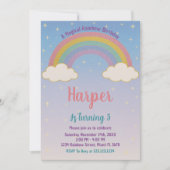 Boho Pastel Rainbow Invitation d'anniversaire (Devant)
