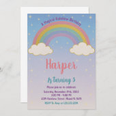 Boho Pastel Rainbow Invitation d'anniversaire (Devant / Derrière)