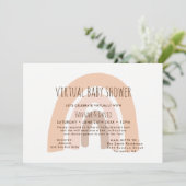 Boho Pastel Rainbow Virtual Baby shower Kaart (Staand voorkant)