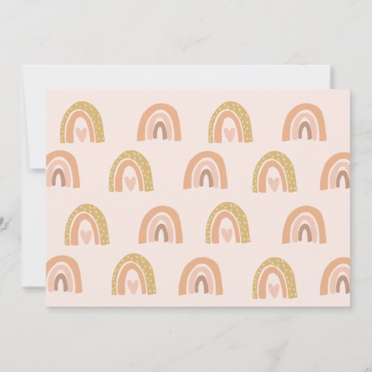 Boho Pastel Regenboog 6e Verjaardag Foto Uitnodigi Kaart (Achterkant)