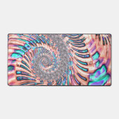 Boho Pastel Rose et Bleu Spirale Abstrait Fractal (Recto)