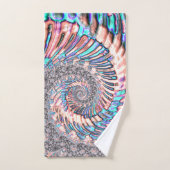 Boho Pastel rose et bleu spirale Abstraite fractal (Serviette à main)