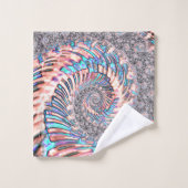 Boho Pastel rose et bleu spirale Abstraite fractal (Gant de toilette)