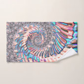 Boho Pastel rose et bleu spirale Abstraite fractal (Serviette à main)