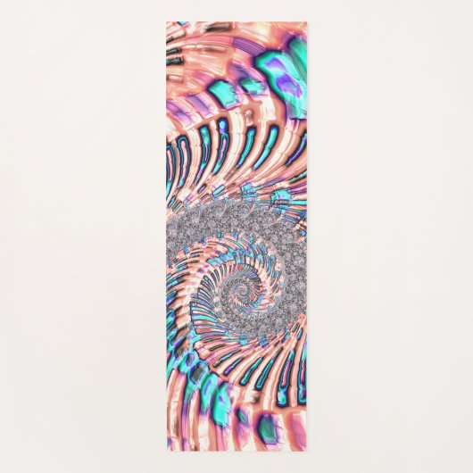 Boho Pastel Roze en Blauwe Spiraal Abstract Fracta Yogamat (Voorkant)