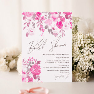 Boho pastel roze handbeschilderd floraal vrijgezel kaart