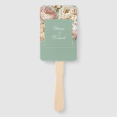 Boho Pastel Sage & Blush Pioenrozen Trouwprogramma Handwaaier (Voorkant)
