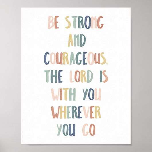 Boho pastel Soyez forte et courageuse affiche (Devant)