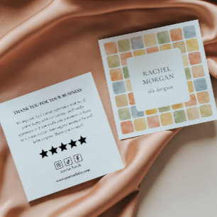Boho Pastel Tegels Review Verzoek social icons Vierkante Visitekaartje