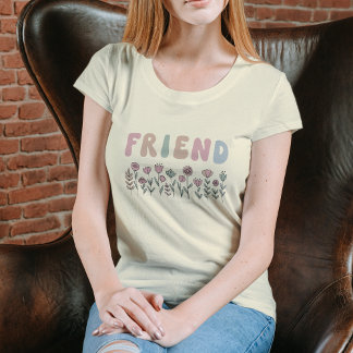 Boho Pastel Vriend Bloemen Woordkunst Tri-Blend Shirt