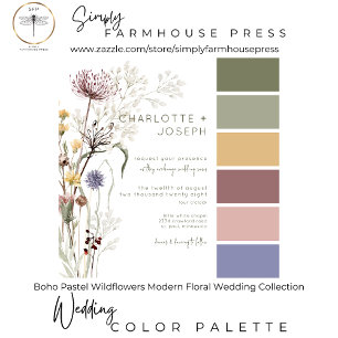 Boho Pastel Wildbloemen Modern Bloemen Twee Diner RSVP Kaartje