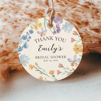 Boho Pastel Wildflower Bridal Shower Favor Bedankjes Labels
