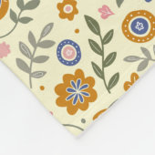 Boho patroon 01.w Lyellow BG Fleece Deken (Hoek)