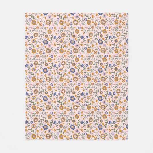 Boho patroon 01.w Roze BG Fleece Deken (Voorkant)