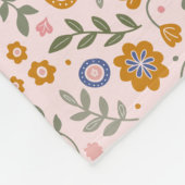 Boho patroon 01.w Roze BG Fleece Deken (Hoek)