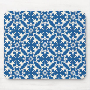 Boho-patroon in blauw – Elegant & Stout Muismat