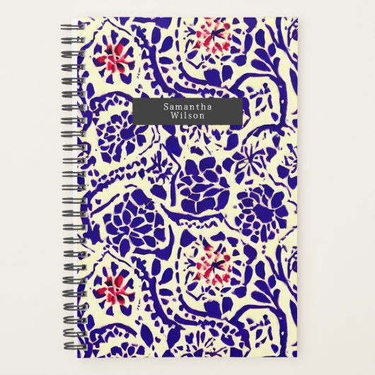 Boho Pattern Blue en Red Planner (Voorkant)