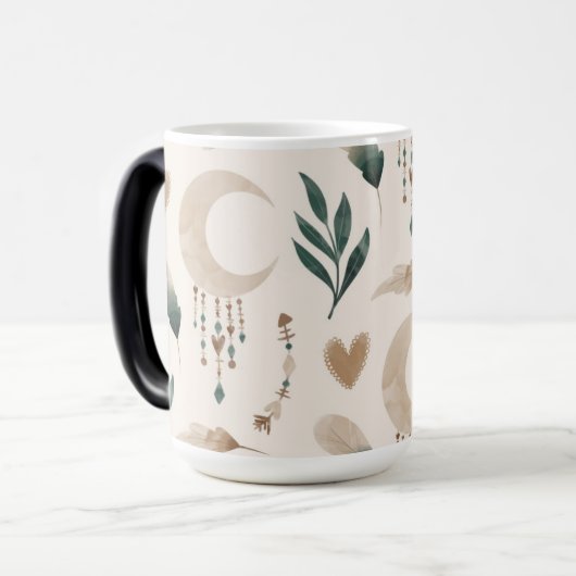 Boho Patterned Morphing 15 oz Magische Mok (Voorkant links)