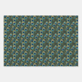 Boho pauwen en levendige pauw veren bloemen inpakpapier vel (Voorkant 3)