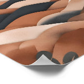 Boho Paysage Lune Poster en terre cuite (Coin)