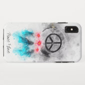 *~* Boho Peace Sign Feathers Flowers GrungeTribal Case-Mate iPhone Case (Achterkant (horizontaal))