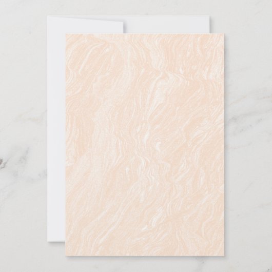 Boho Peach Blush Marble Modern Wedding Kaart (Achterkant)