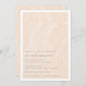 Boho Peach Blush Marble Modern Wedding Kaart (Voorkant / Achterkant)