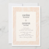 Boho Peach Blush Marble Modern Wedding Kaart (Voorkant)