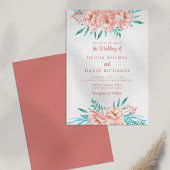 Boho Peach et rose Floral Faire-part de mariage