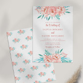 Boho Peach et Tosca Floral Faire-part de mariage