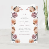 Boho Peach Floral Garden Wedding Programme plié (Devant)