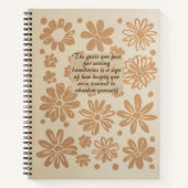 Boho Peach Floral Stamp Custom Quote Journal (Devant)