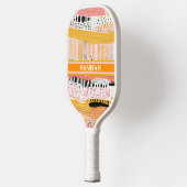 Boho Peach Gold Gepersonaliseerde Pickleball Paddl Pickleball Paddle (Links)