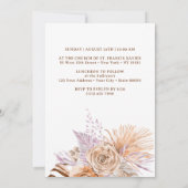 Boho Peach Lilac Baptême Invitation (Dos)