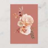 Boho Peach & Rust Bloemenroest Details Informatiekaartje (Achterkant)