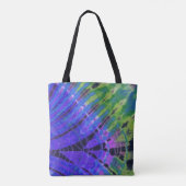 Boho Peacock Blue Green Abstract Batik Tie Dye Art Draagtas (Achterkant)
