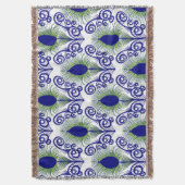 Boho Peacock Feather Jewel Tone-Blue Green Deken (Voorkant Verticaal)