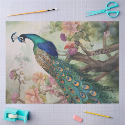 Boho Peacock Peacocks Ontkoppeling Tissuepapier (Craft)