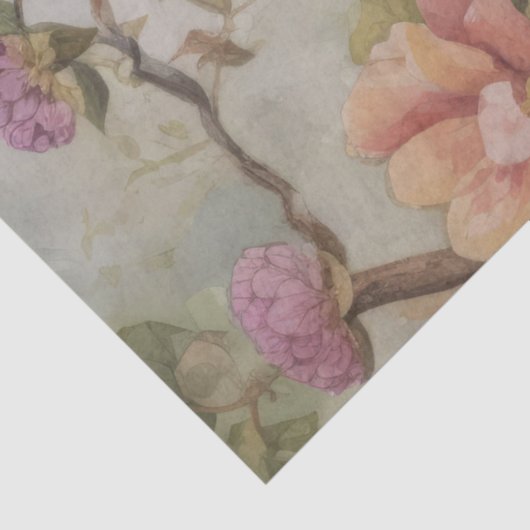 Boho Peacock Peacocks Ontkoppeling Tissuepapier (Detail)