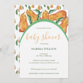 Boho Pear Waterverf Handgeschilderd Kaart (Voorkant / Achterkant)