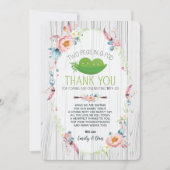 Boho Peas in a Pod Baby Shower Carte de Remercieme (Devant)